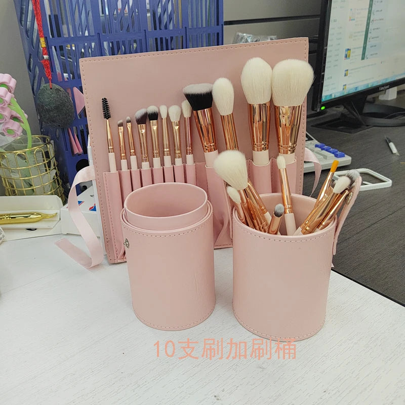 12pcs Professional Makeup Brush Set - Soft Synthetic Bristles with Travel Pouch