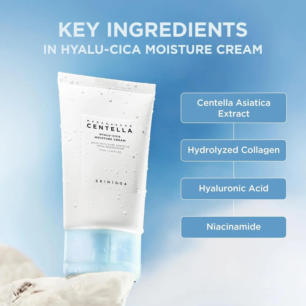SKIN1004 Hyalu-Cica Moisture Cream, - Deep Hydration Face Moisturizer  (75ml)