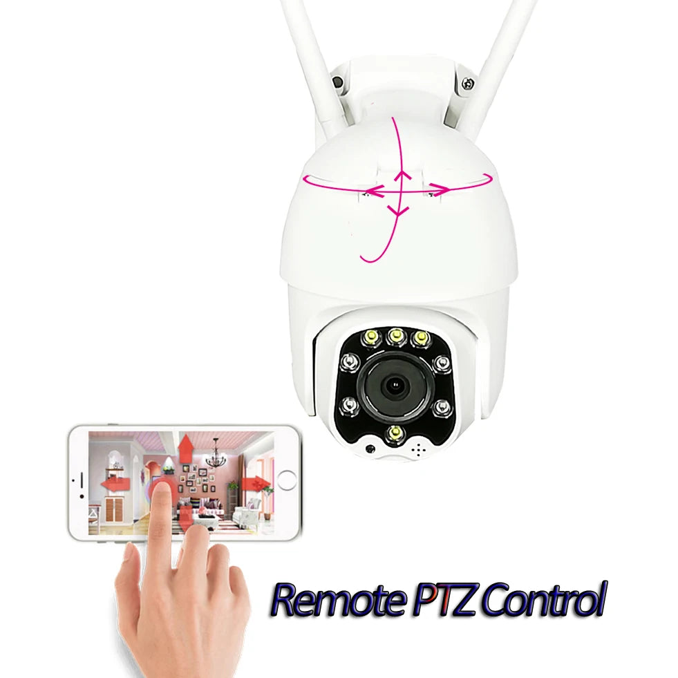 5MP Outdoor WiFi Security Camera - 5x Optical Zoom PTZ Surveillance with Auto Tracking & Night Vision