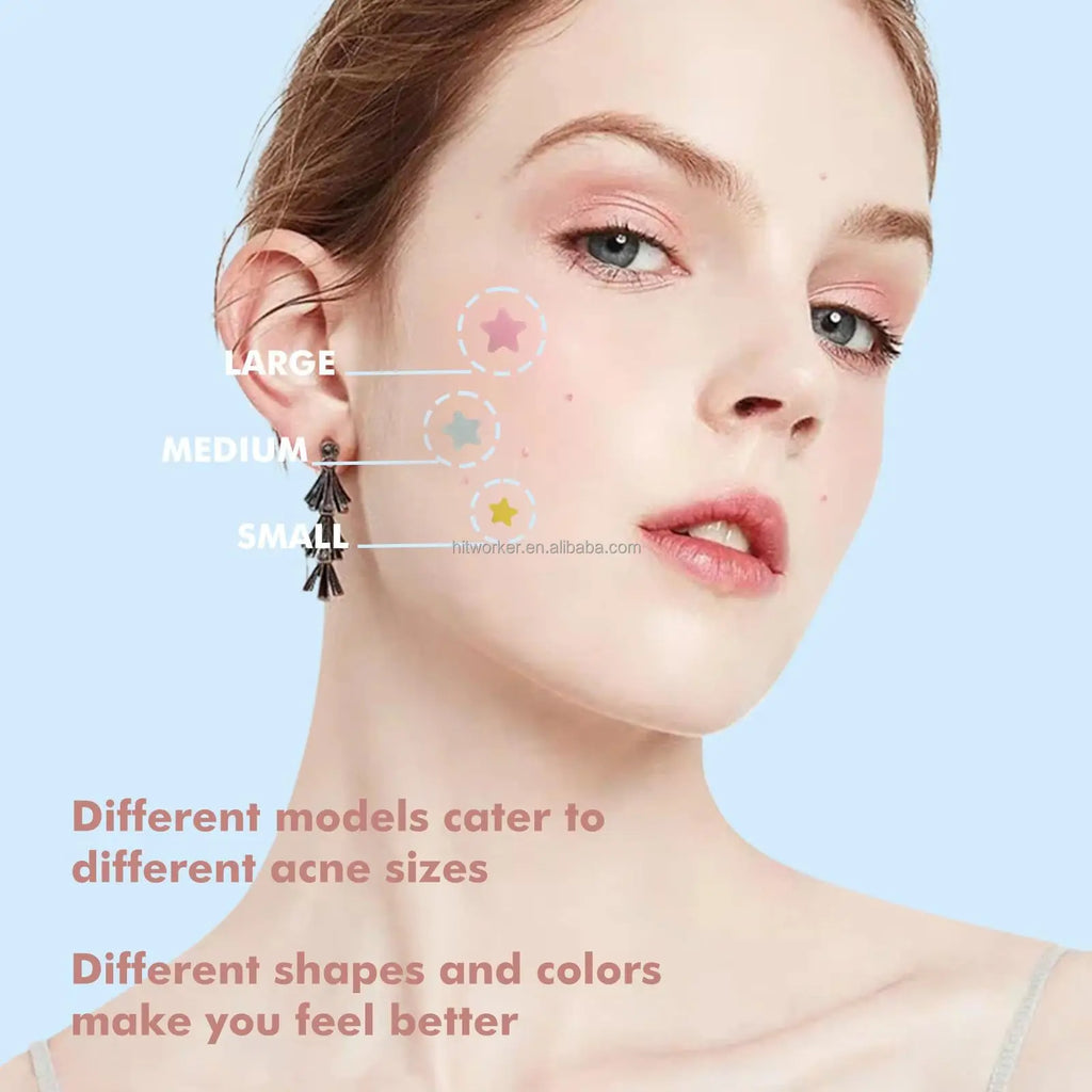 Korean Hydrocolloid Pimple Patches - Cute Star & Heart Shapes (360 Patches)