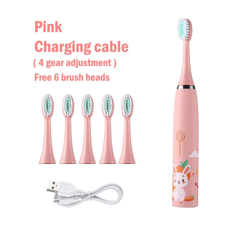 Sonic Buddy Kids Electric Toothbrush with 6 Replacement Heads