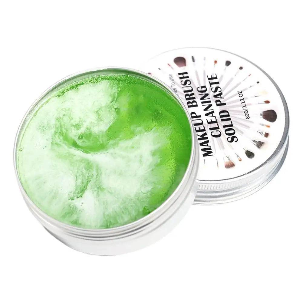 Solid Makeup Brush Cleaner Soap with Silicone Scrubbing Mat