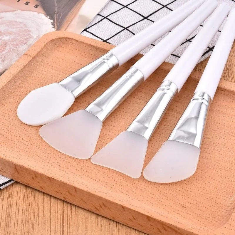 4-Piece Silicone Facial Mask Brush Set - Hygienic Skincare Applicators