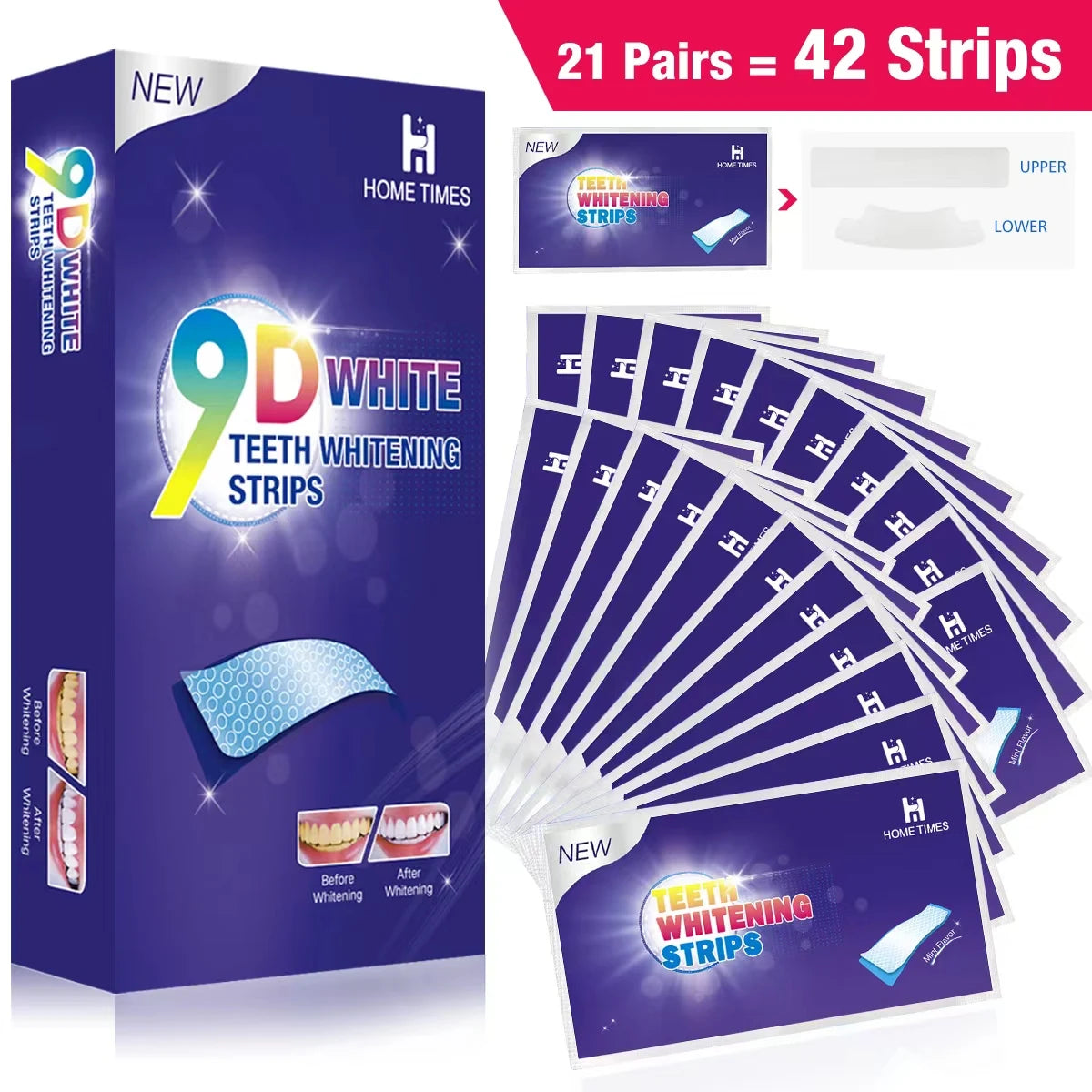 Teeth Whitening Strips - Reduced Sensitivity Brightening Kit
