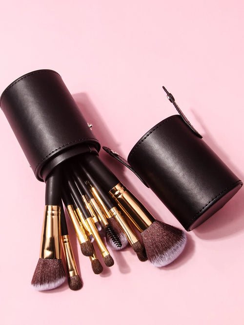 15-Pcs Professional Makeup Brush Set with Travel Case