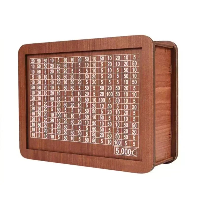 Wooden Money Box with Incremental Saving Goals