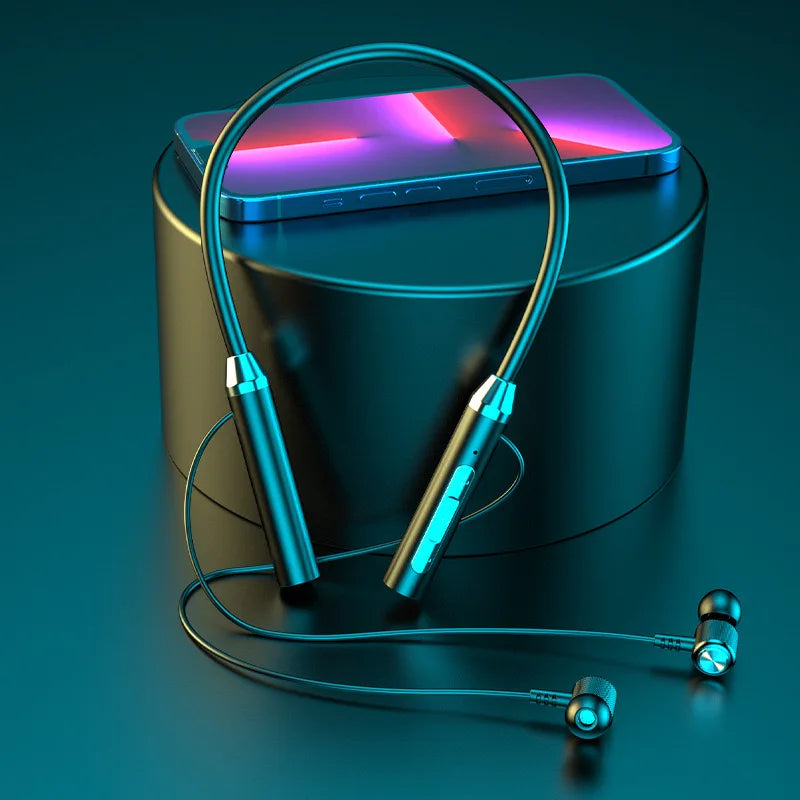 Wireless Bluetooth Neckband Headphones - Stereo Sports Headset with LED Display