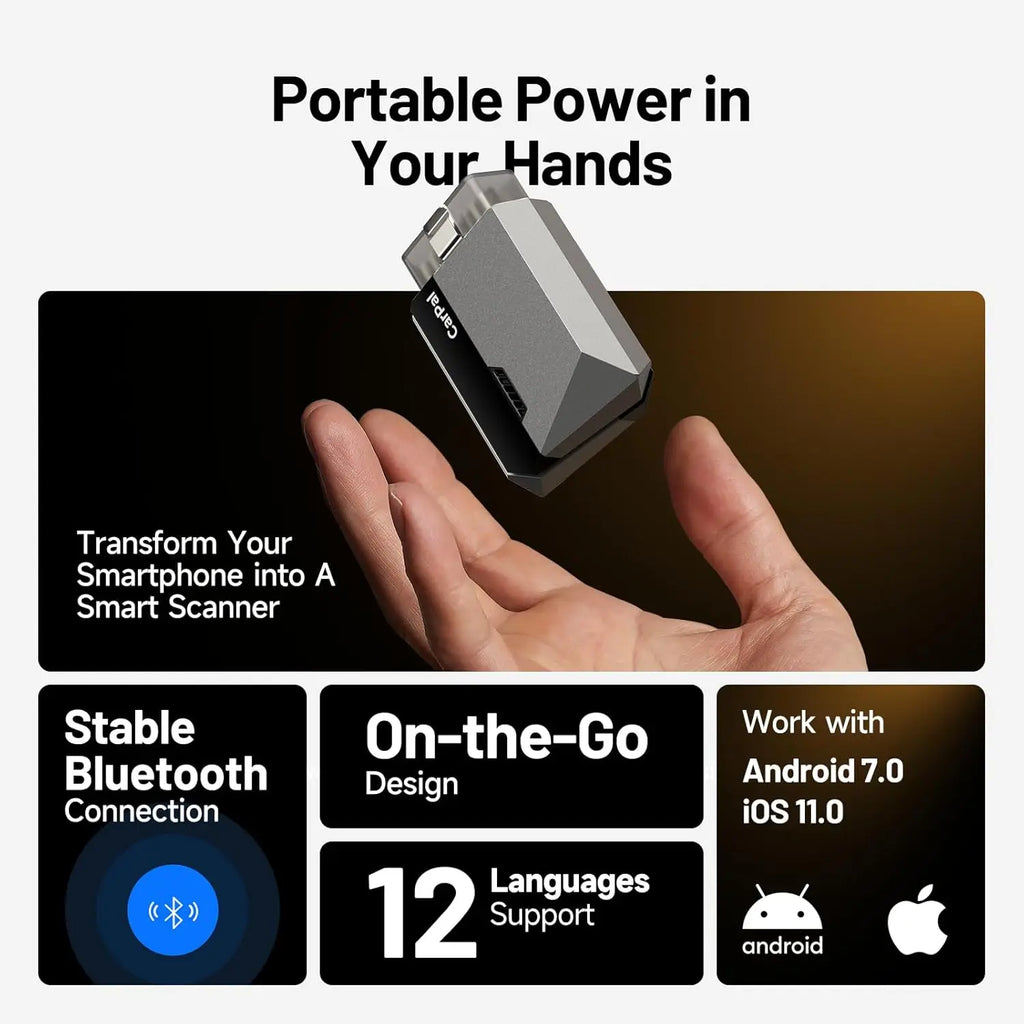 TOPDON CarPal Bluetooth OBD2 Scanner - Full System Diagnostic Tool for iOS & Android - Car Health & Smog Check