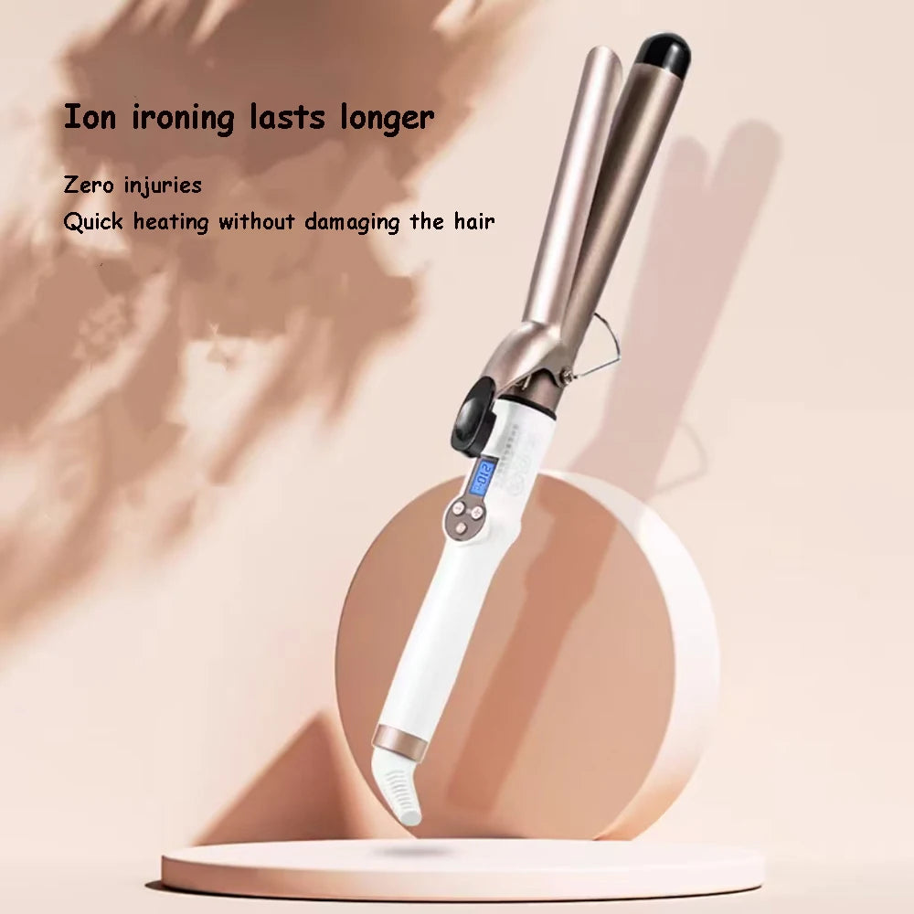 Professional Ceramic Hair Curling Iron - Multiple Sizes (9mm to 38mm) - Electric Salon Styling Wand with LCD Temperature Control