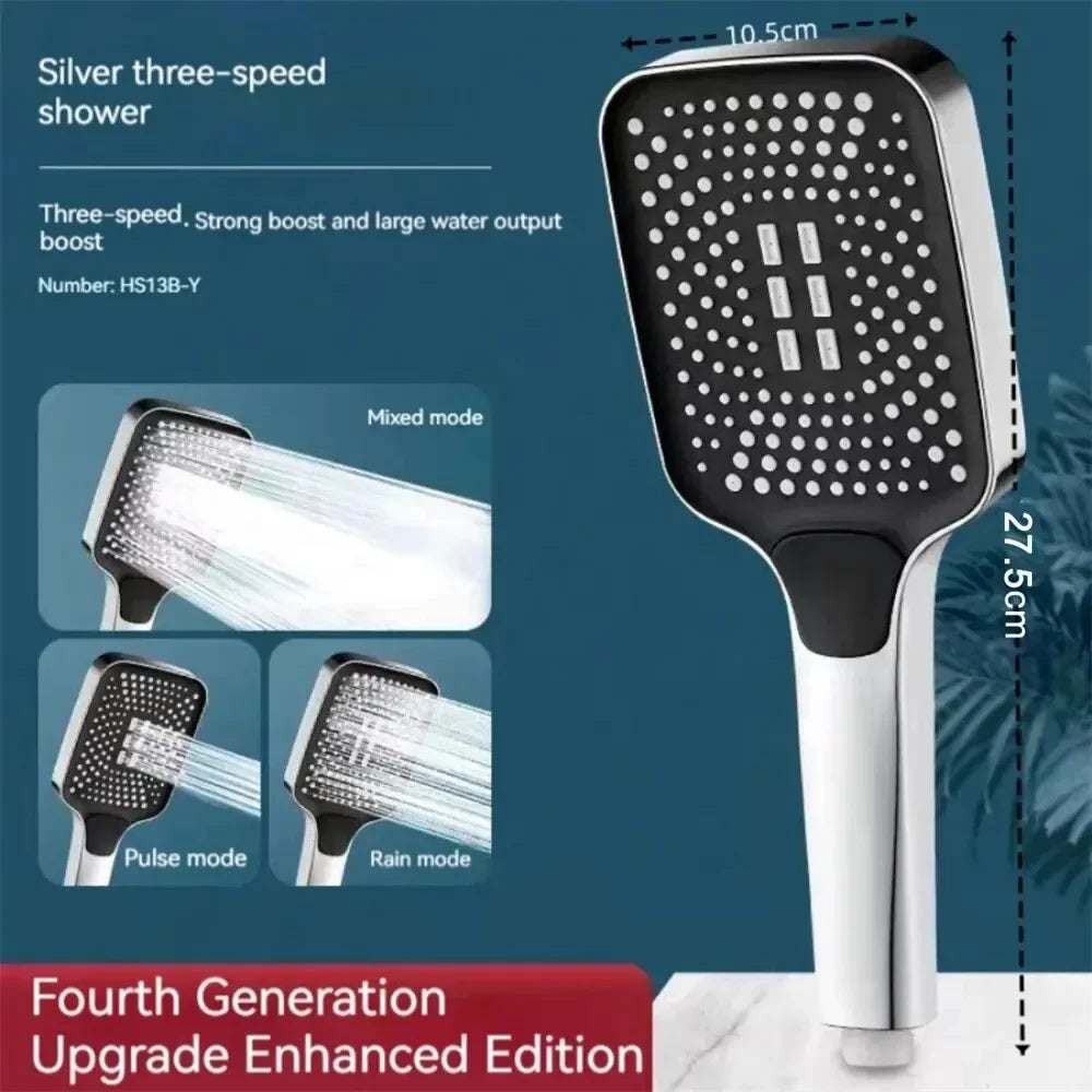 High-Pressure 3-Mode Rainfall Shower Head