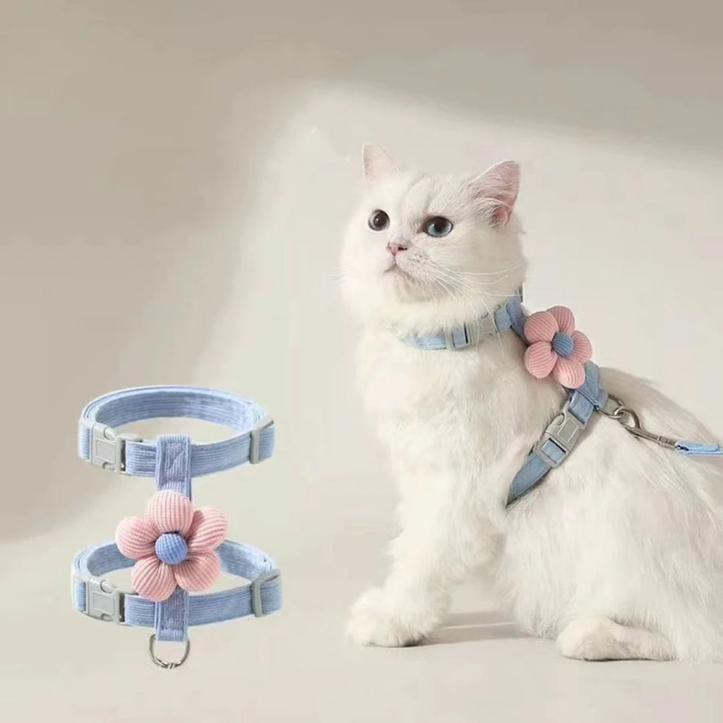 Adjustable Escape-Proof Cat Harness and Leash Walking Set