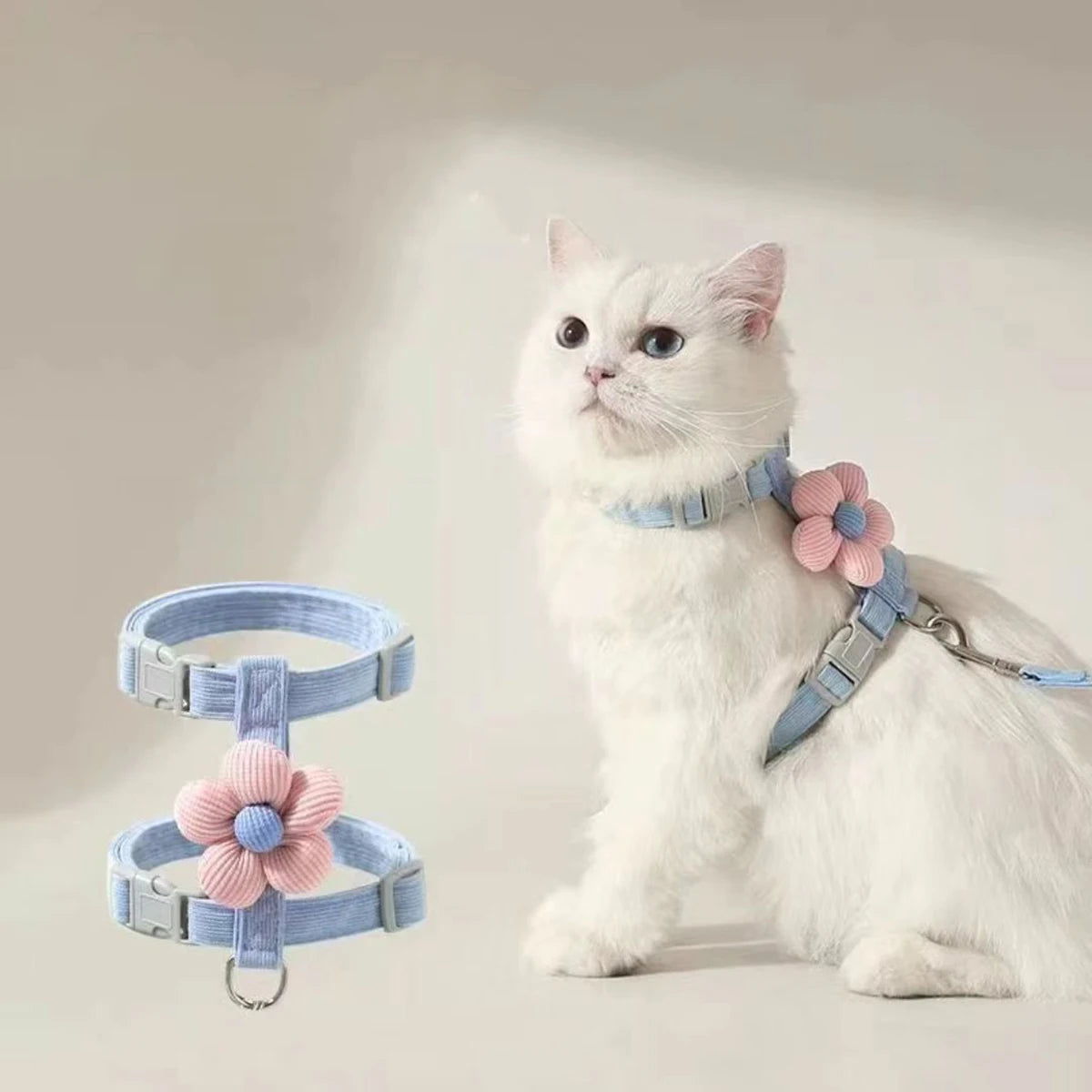 Adjustable Escape-Proof Cat Harness and Leash Walking Set