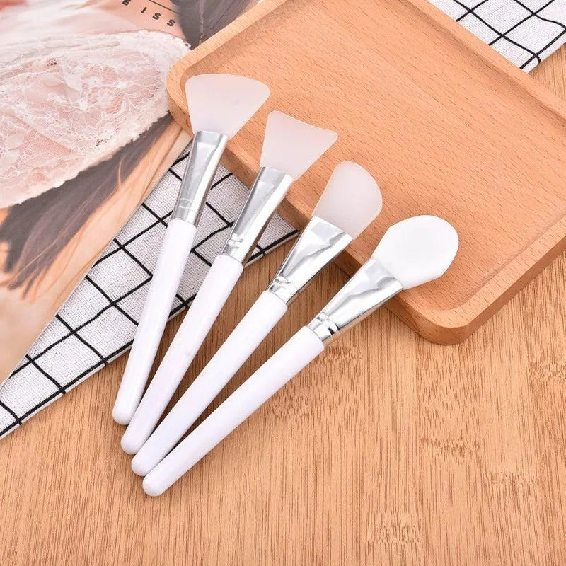 4-Piece Silicone Facial Mask Brush Set - Hygienic Skincare Applicators