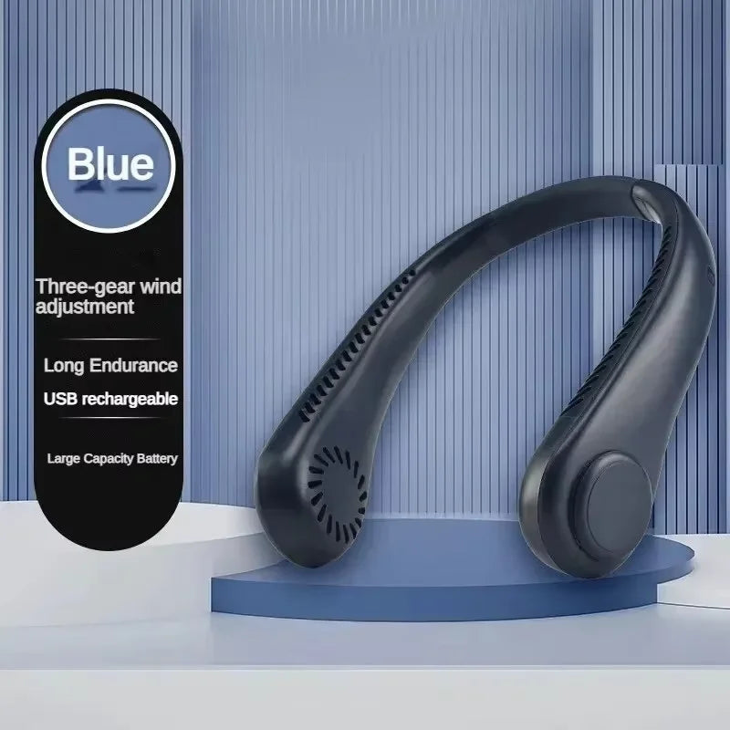 Portable Bladeless Neck Fan - Rechargeable Hands-Free Air Cooler