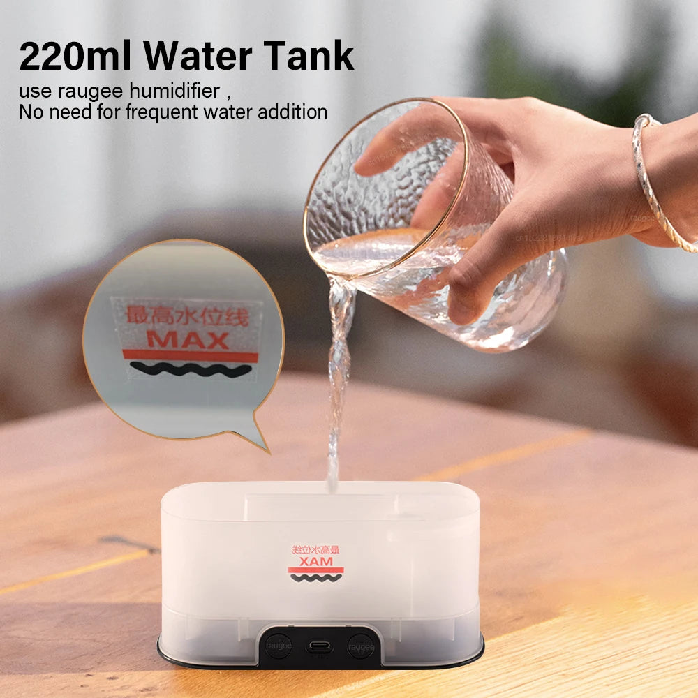 Flame Air Humidifier & Essential Oil Aroma Diffuser with LED Light