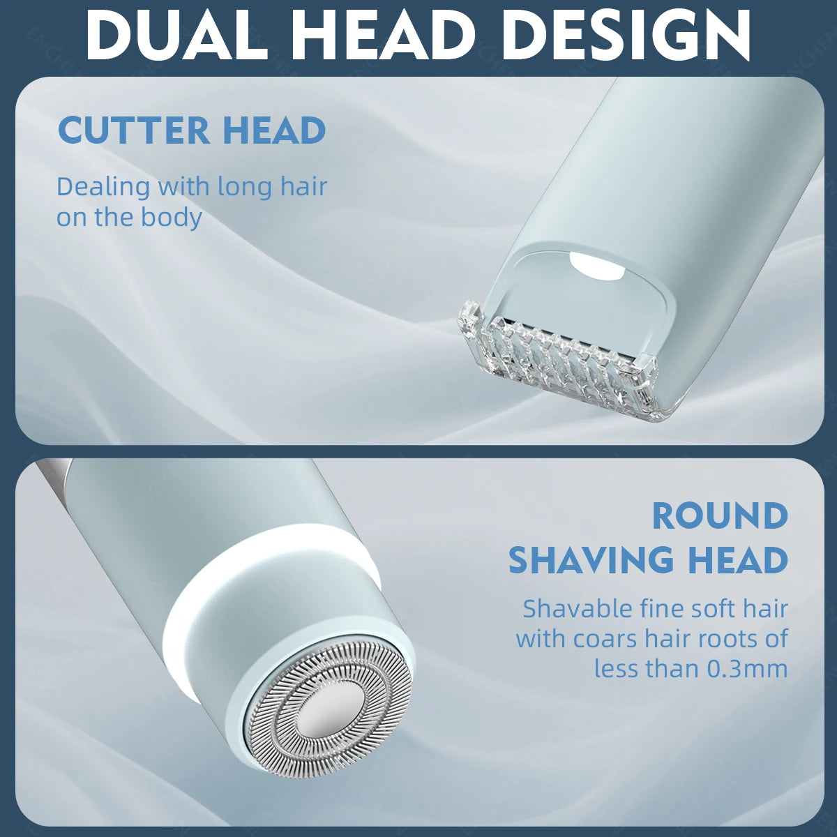 Professional Electric Body Trimmer - Portable 2-in-1 Shaver for Facial & Body Hair
