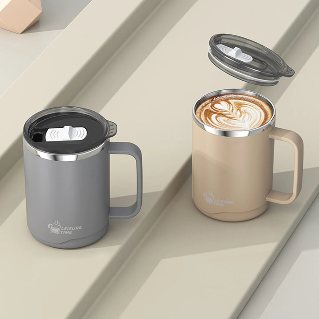 WORTHBUY Insulated Stainless Steel Coffee Mug with Handle (500ml)
