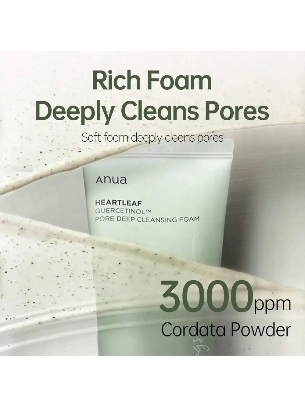 Anua Heartleaf Quercetinol Pore Deep Cleansing Foam, Face wash for Pore Refining Cleanser,Korean Skincare, 5.07 fl.oz.|150ml
