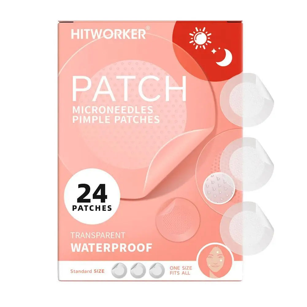 24pcs Microneedle Acne Patches – Invisible & Gentle Blemish Cover
