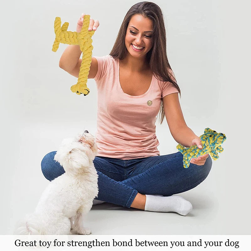 Durable Cartoon Animal Cotton Rope Chew Toy for Dogs