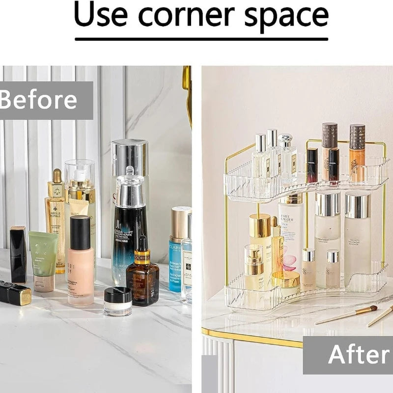 Acrylic Corner Vanity Organizer for Makeup & Perfume