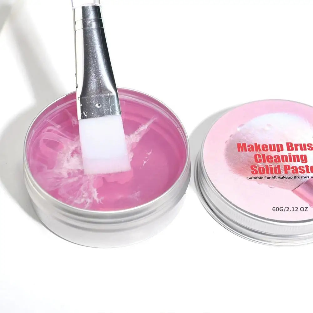 Solid Makeup Brush Cleaner Soap with Silicone Scrubbing Mat