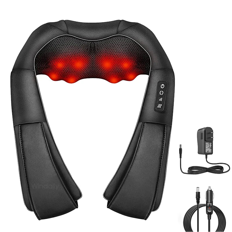 4D Shiatsu Neck & Shoulder Massager with Deep Tissue Heat