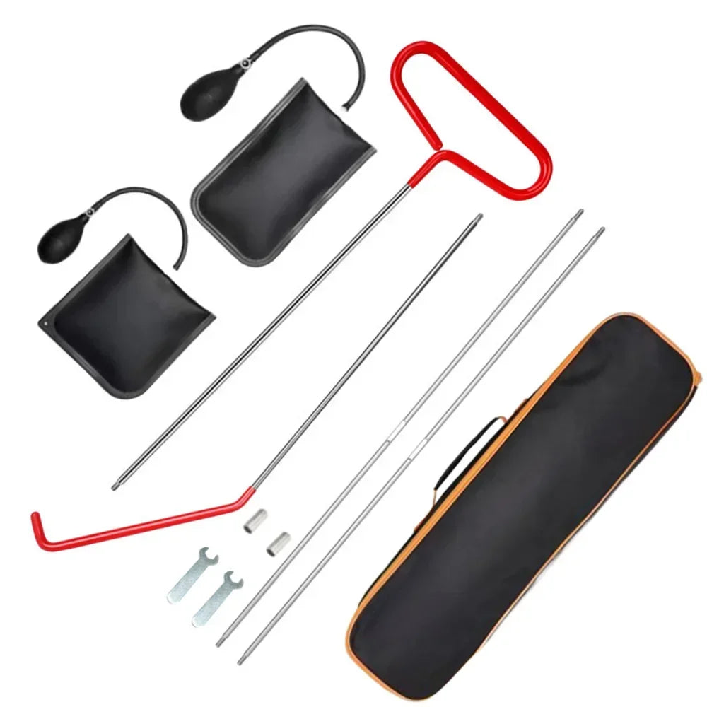 Professional Car Emergency Lockout Kit - Long Reach Grabber & Air Pump Wedge Tool Set