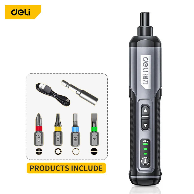 Deli Mini Precision Electric Screwdriver Set - 2000mAh USB Rechargeable
