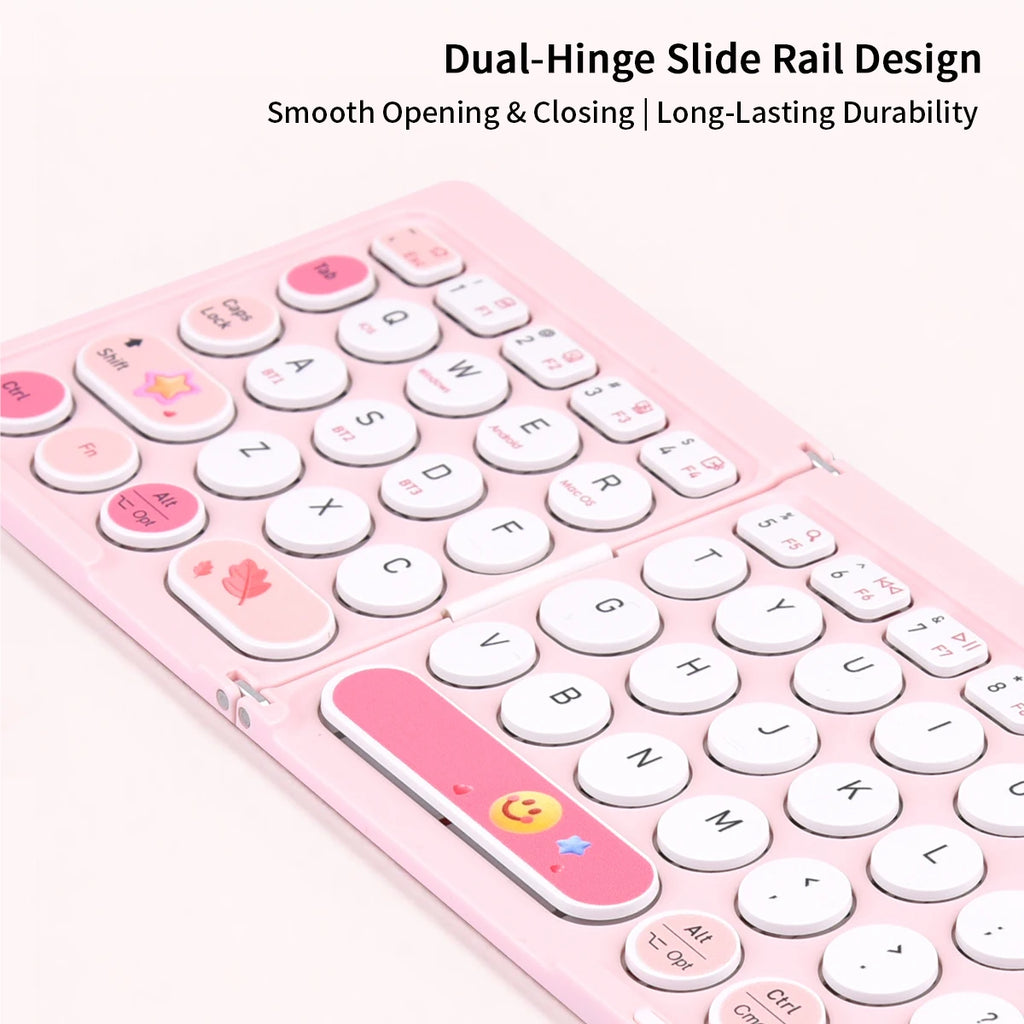 GEEZER Cute Portable Bluetooth Keyboard - Foldable & Multi-Device Wireless Keyboard for iPad, Laptop & Phone