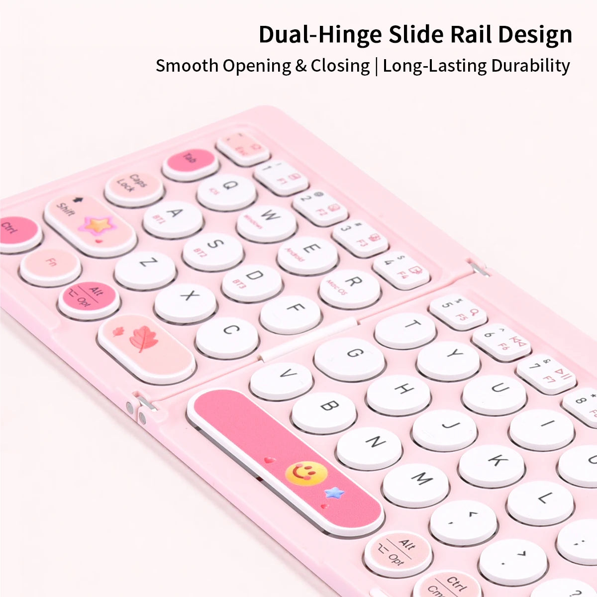 GEEZER Cute Portable Bluetooth Keyboard - Foldable & Multi-Device Wireless Keyboard for iPad, Laptop & Phone
