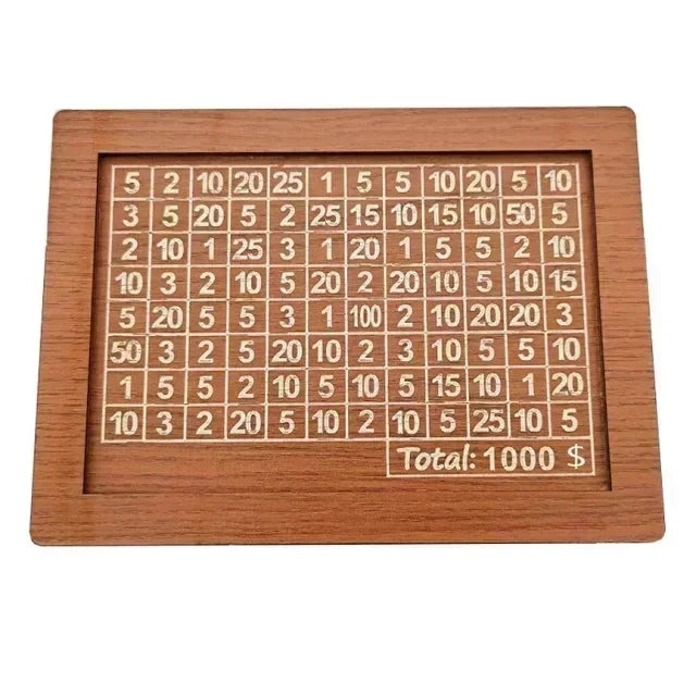 Wooden Money Box with Incremental Saving Goals