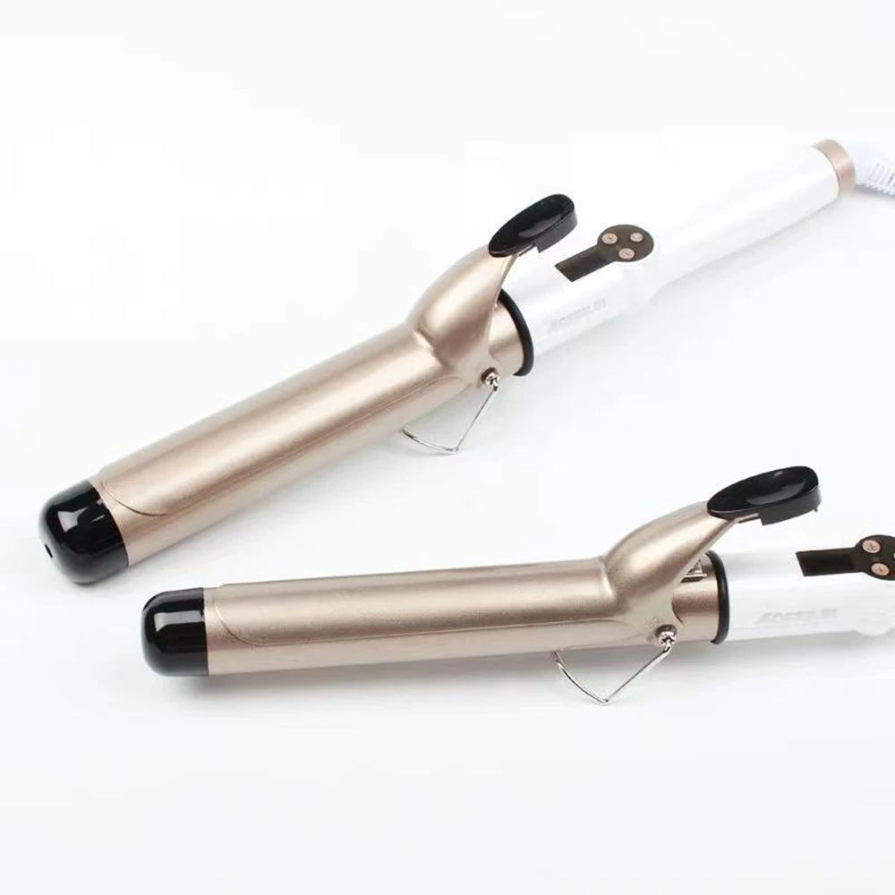 Professional Ceramic Hair Curling Iron - Multiple Sizes (9mm to 38mm) - Electric Salon Styling Wand with LCD Temperature Control