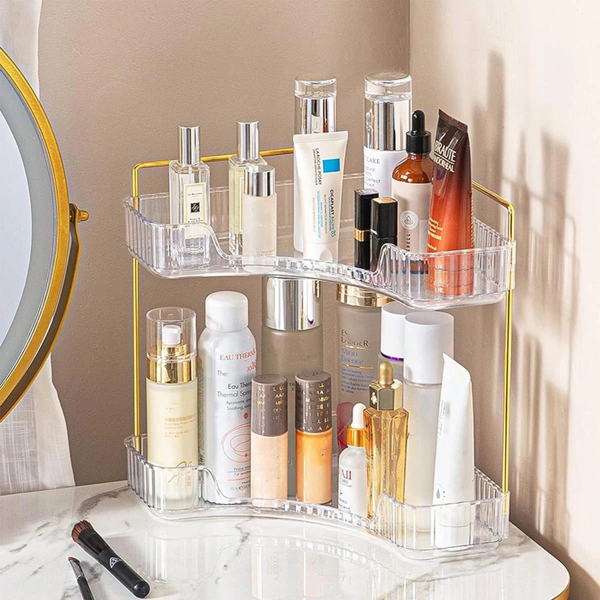 Acrylic Corner Vanity Organizer for Makeup & Perfume