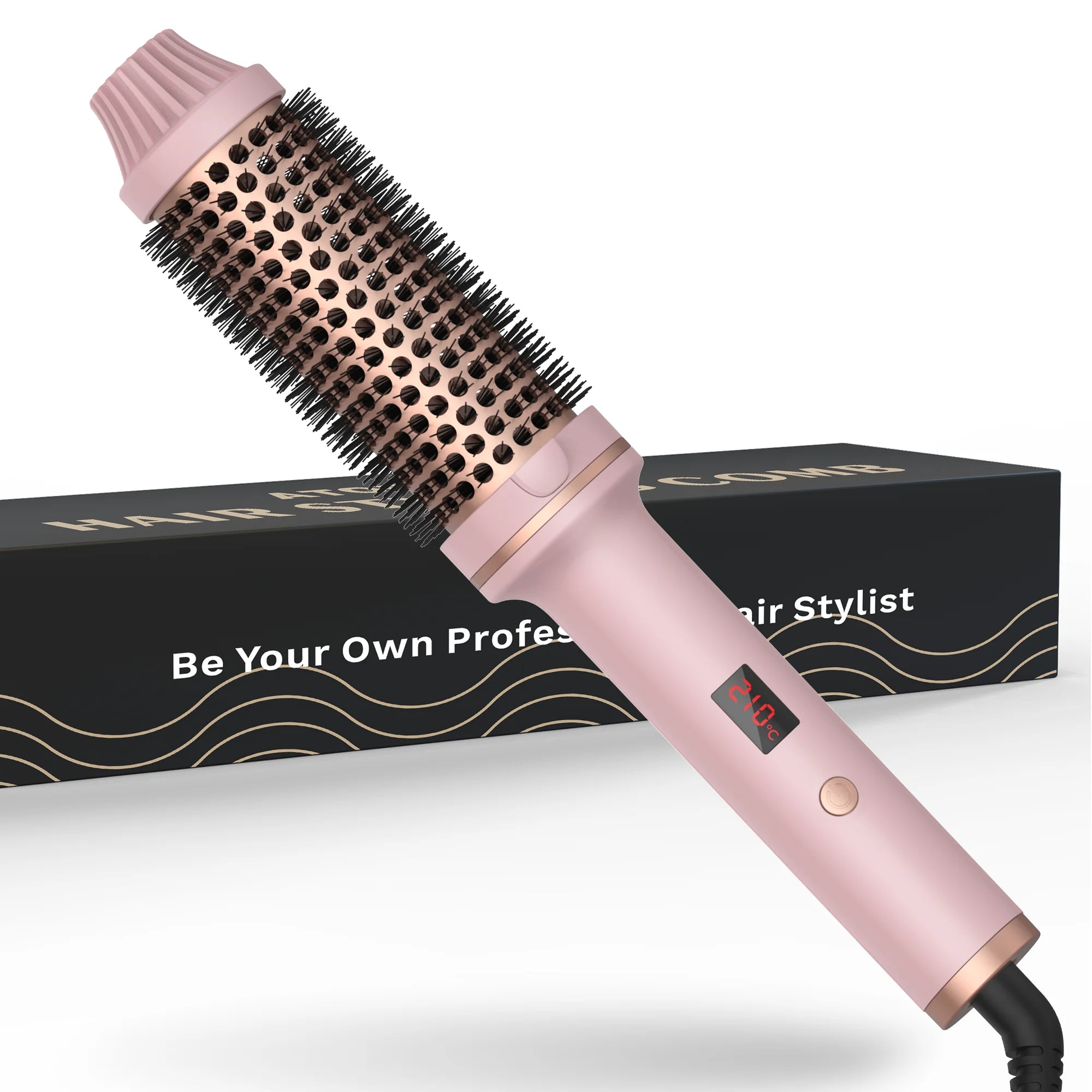 1.5 Inch Ceramic Thermal Brush - 3-in-1 Ionic Heated Round Brush for Curling & Volumizing