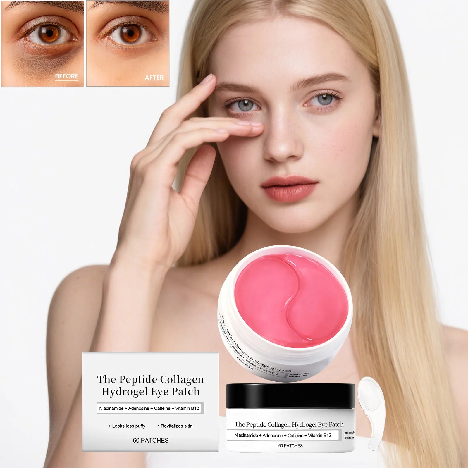 Hoygi Peptide Collagen Hydrogel Eye Patches - Reduce Wrinkles & Dark Circles