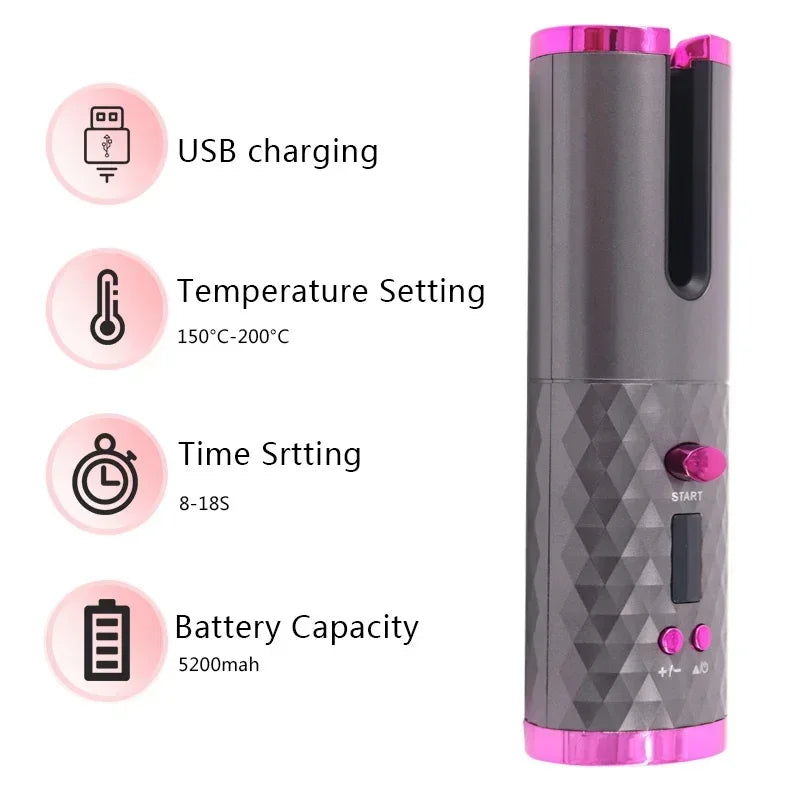 Automatic Wireless Hair Curler - Professional Portable Hair Styling Tool