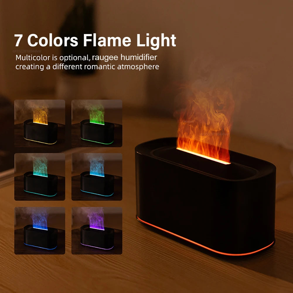 Flame Air Humidifier & Essential Oil Aroma Diffuser with LED Light