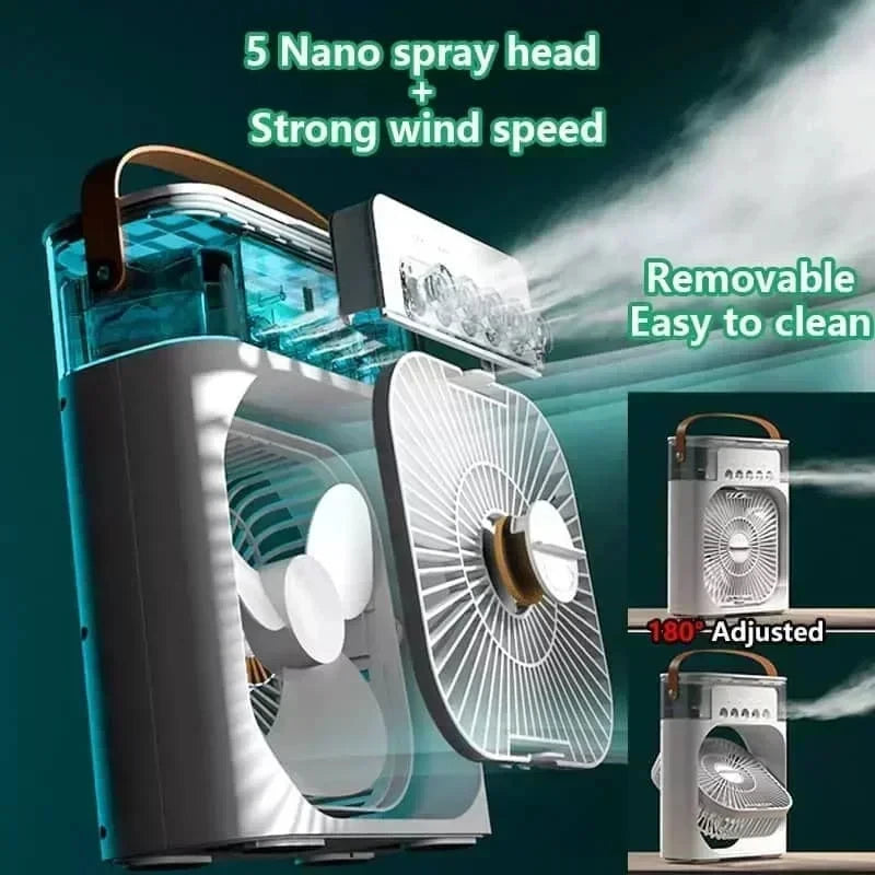 3-in-1 Portable Mini Air Cooler - Evaporative Air Conditioner & Humidifier Fan