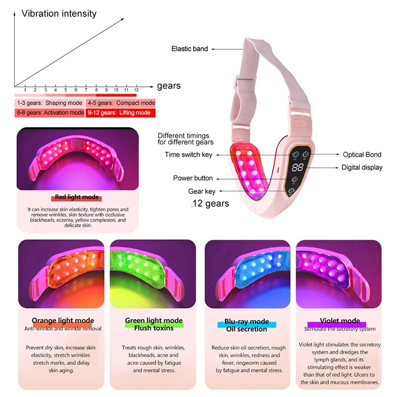 Line Facial Lifting Device - LED Photon Therapy & Vibration Massager