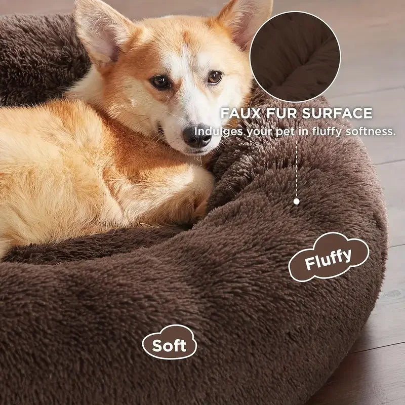 Ultra- Soft Washable Donut Dog & Cat Bed
