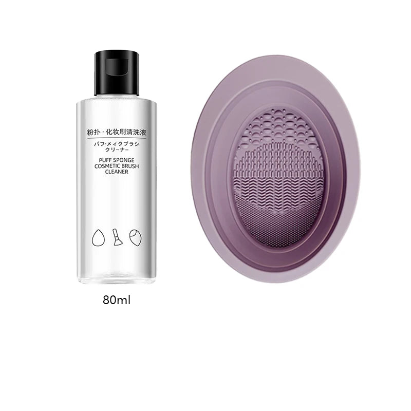2-in-1 Makeup Brush Cleaner Bowl & Air-Drying Net Set