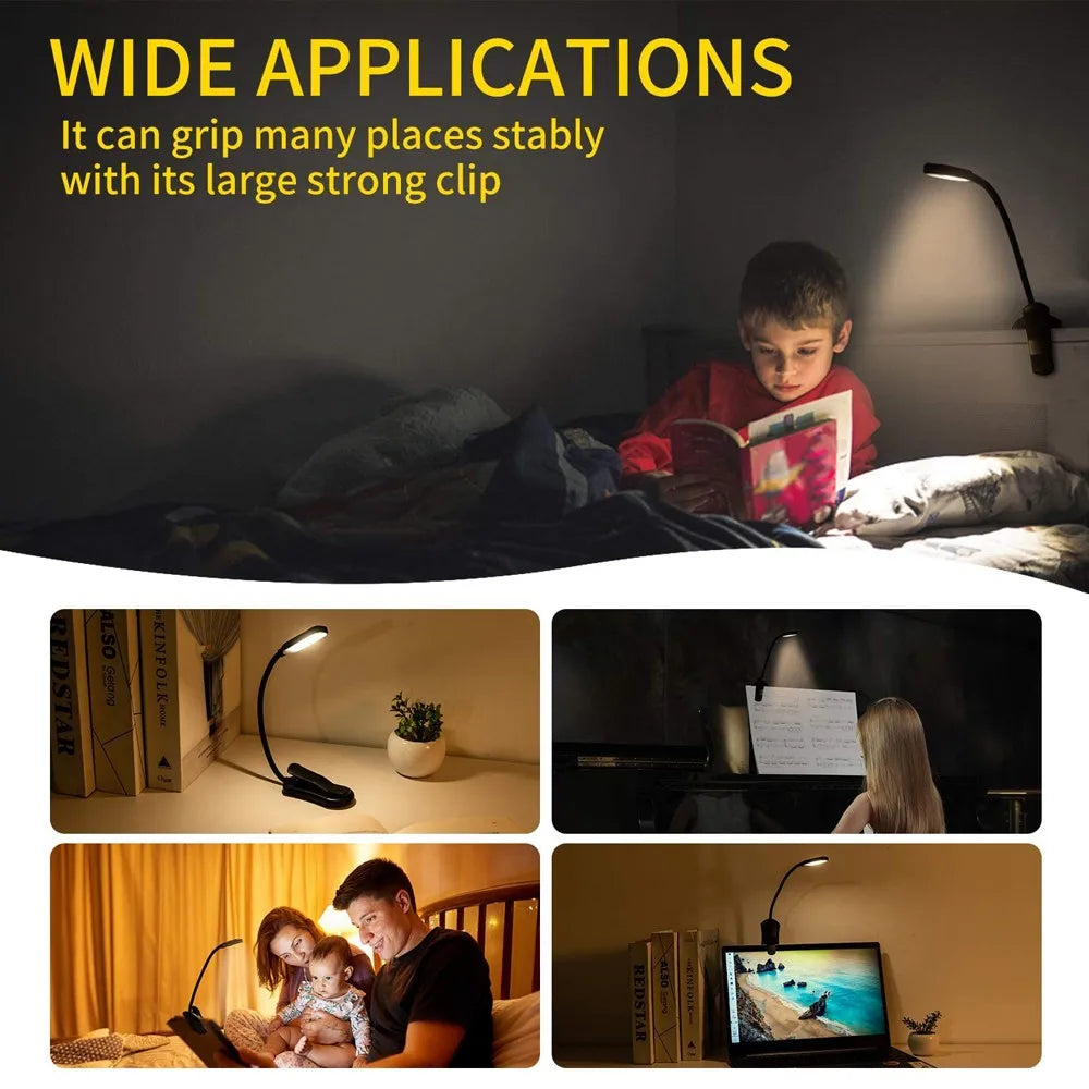 LuminaRead: Rechargeable 3-Mode LED Book Light