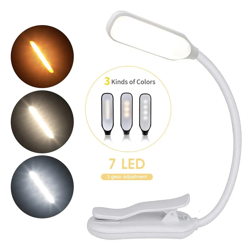LuminaRead: Rechargeable 3-Mode LED Book Light