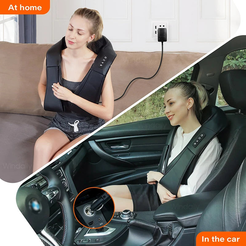 4D Shiatsu Neck & Shoulder Massager with Deep Tissue Heat