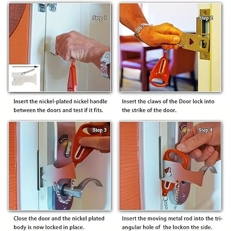 Portable Travel Safety Door Lock - Heavy Duty Security for Hotel & Home