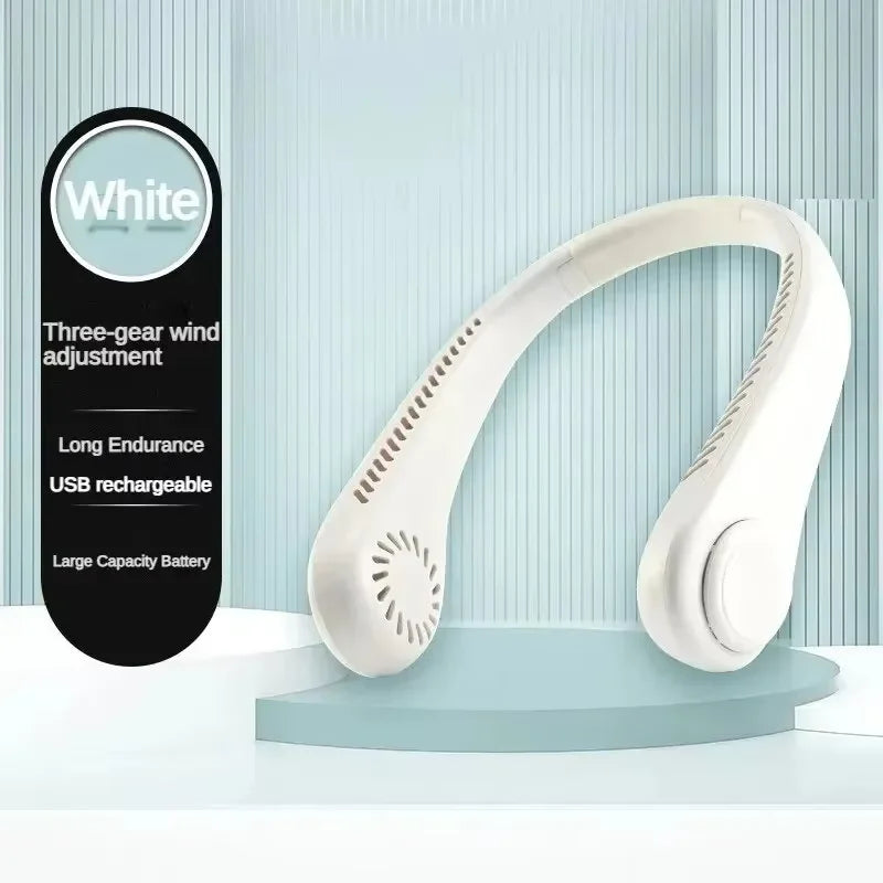 Portable Bladeless Neck Fan - Rechargeable Hands-Free Air Cooler