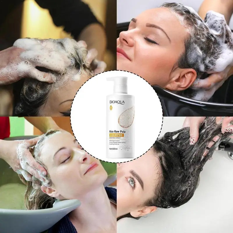 Bioaqua Rice Raw Pulp Shampoo – Strengthening & Moisturizing Formula