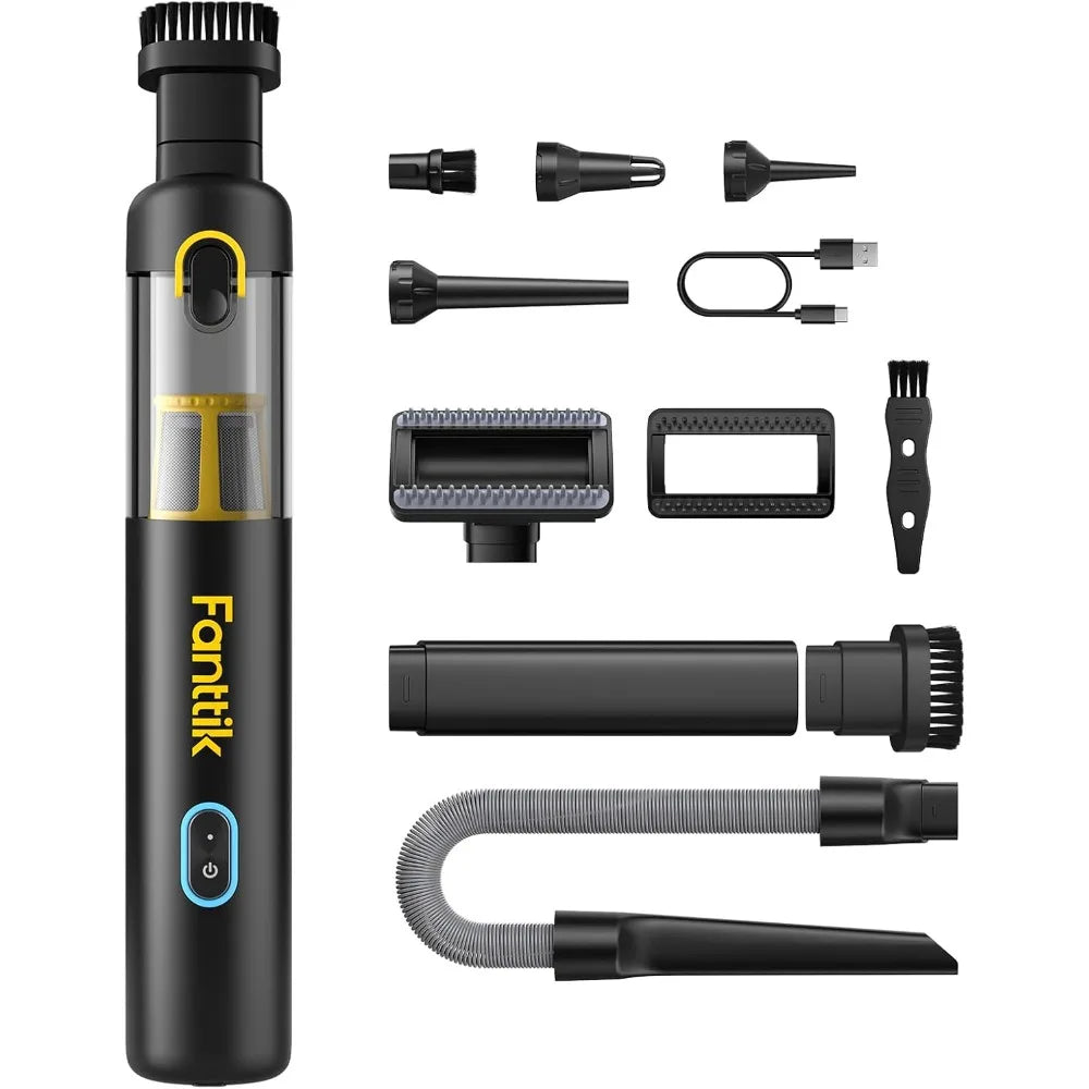 Slim V8 Apex Portable Car Vacuum - 19000Pa High Suction Cordless Mini Vac