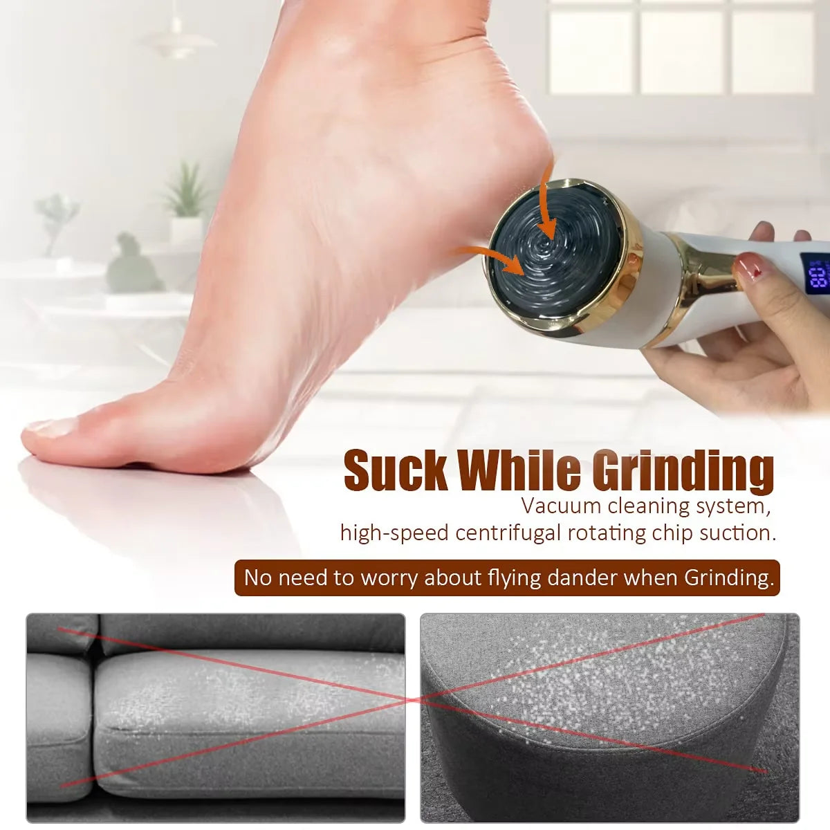 RESUXI Professional Electric Foot Grinder - Vacuum Callus Remover